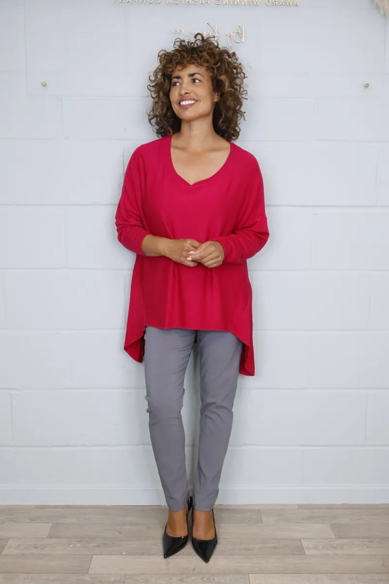 Goose Island slouchy colour block top Berry-3