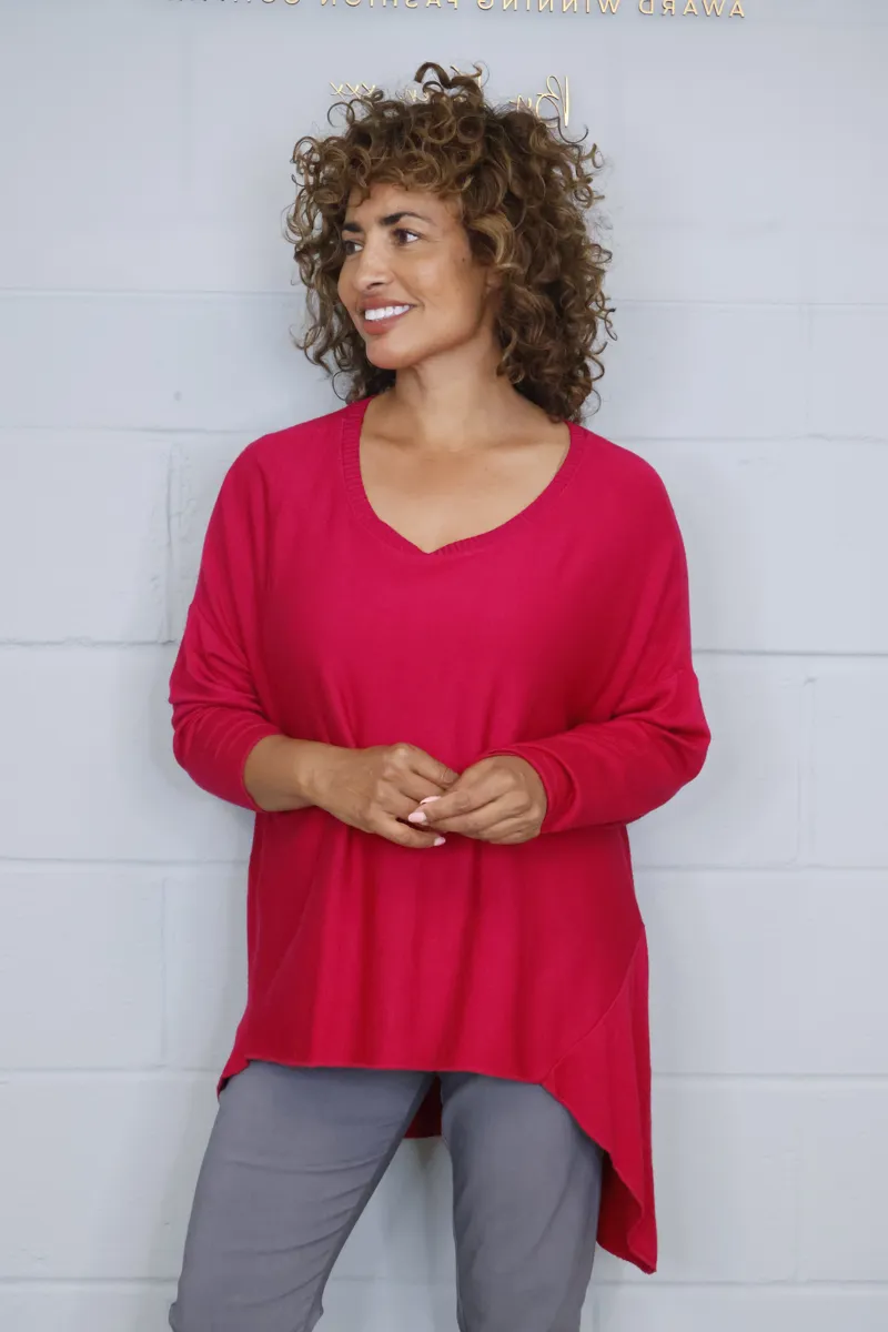 Goose Island slouchy colour block top Berry