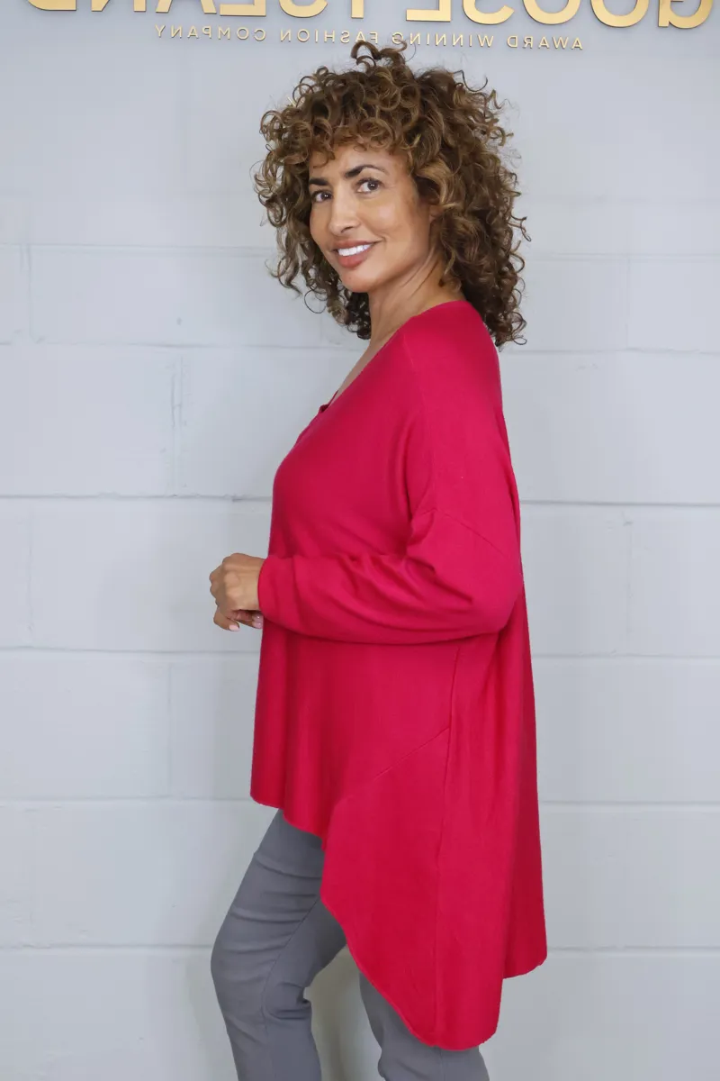 Goose Island slouchy colour block top Berry-2