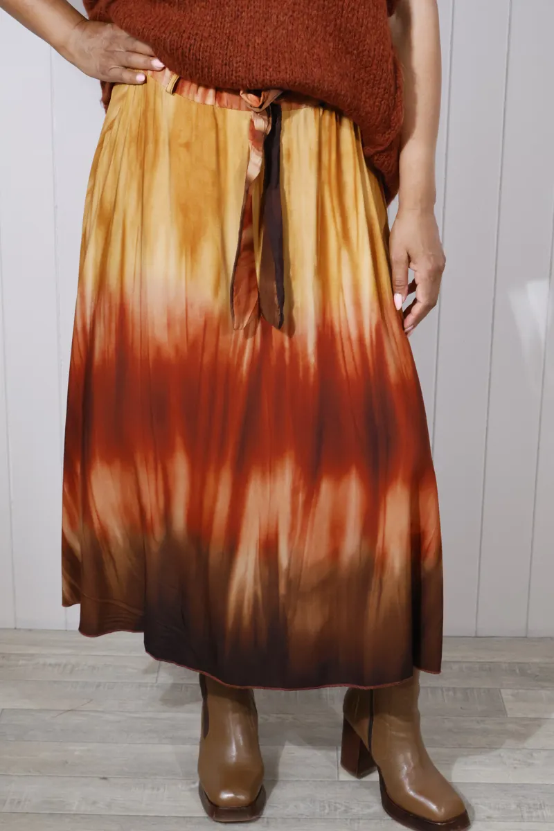 Goose Island tie dye skirt Rust