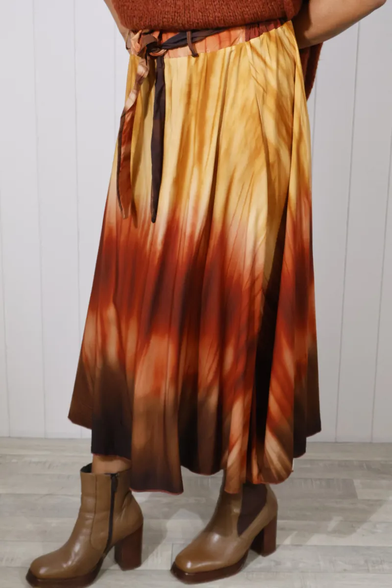 Goose Island tie dye skirt Rust-2