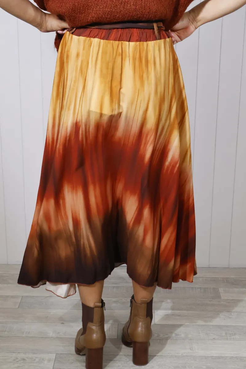 Goose Island tie dye skirt Rust-1