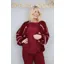Goose Island stripe cardigan Bordeaux