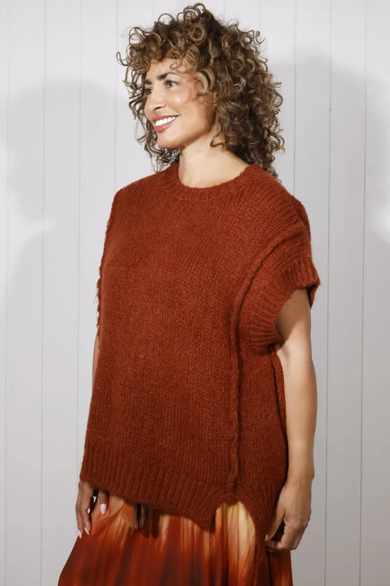 Goose Island knit tank top Rust-2