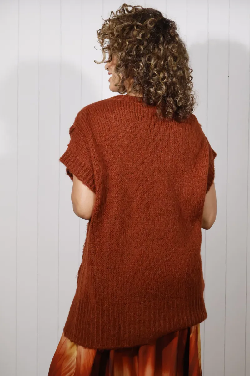 Goose Island knit tank top Rust-1