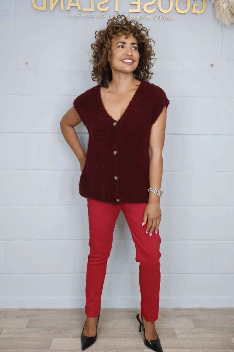 Goose Island wool tank top Wine-3
