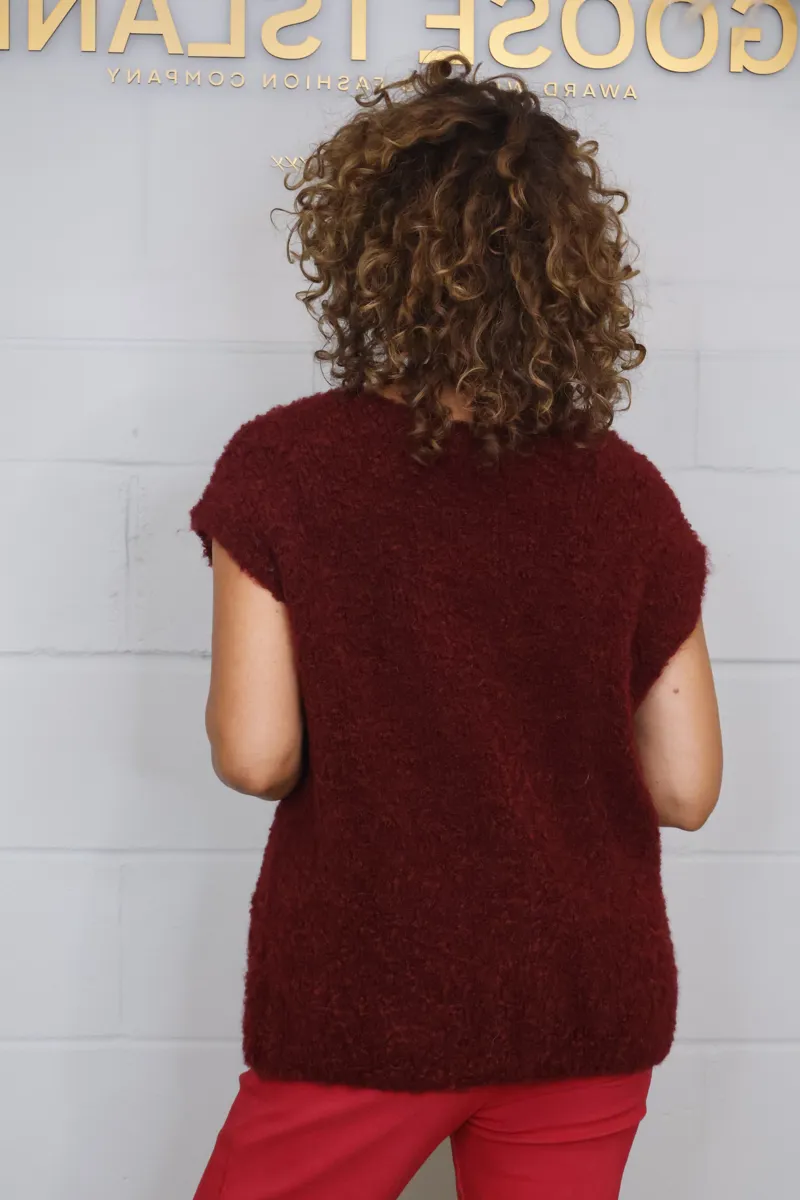Goose Island wool tank top Wine-1