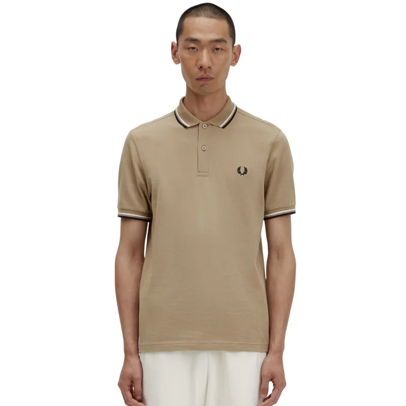 Fred Perry M3600-R72 Polo T-shirt Warm Stone / Black / White-2