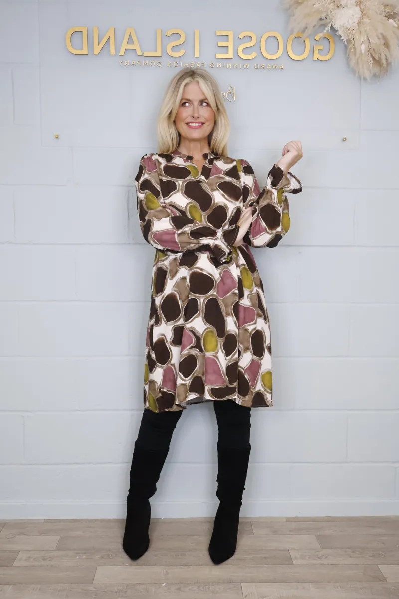 Goose Island pebble tunic dress Chocolate
