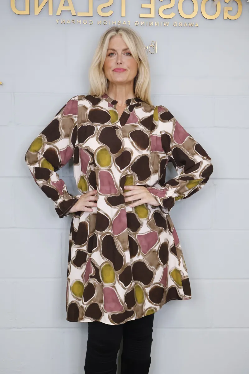 Goose Island pebble tunic dress Chocolate-1
