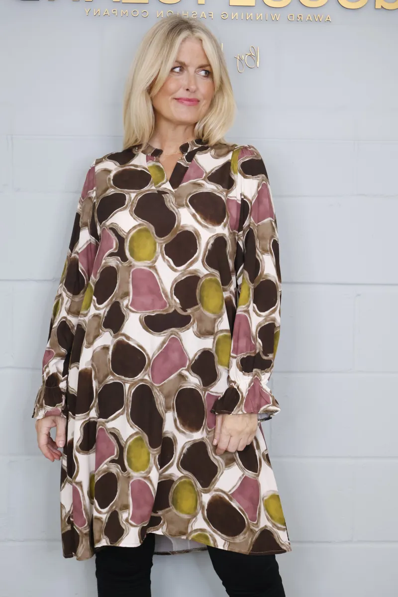 Goose Island pebble tunic dress Chocolate-2