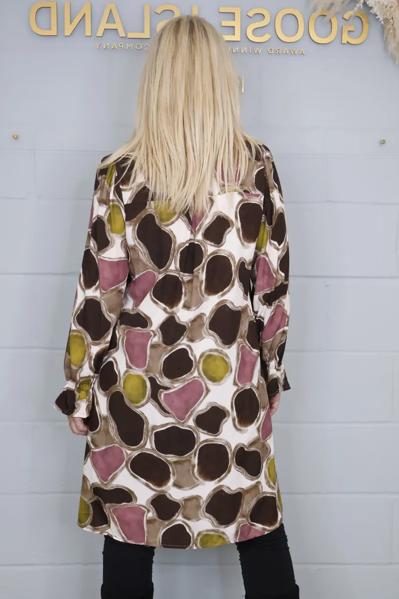 Goose Island pebble tunic dress Chocolate-3