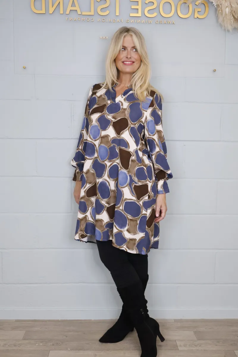 Goose Island pebble tunic dress Navy-1