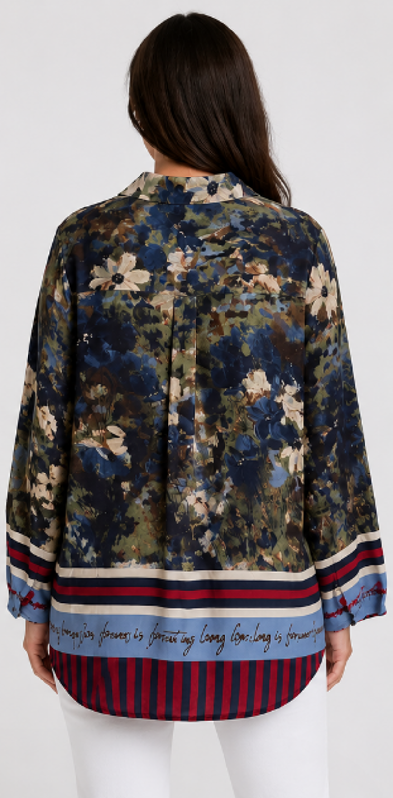 Goose Island floral blouse Navy-2