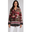 Goose Island floral blouse Wine