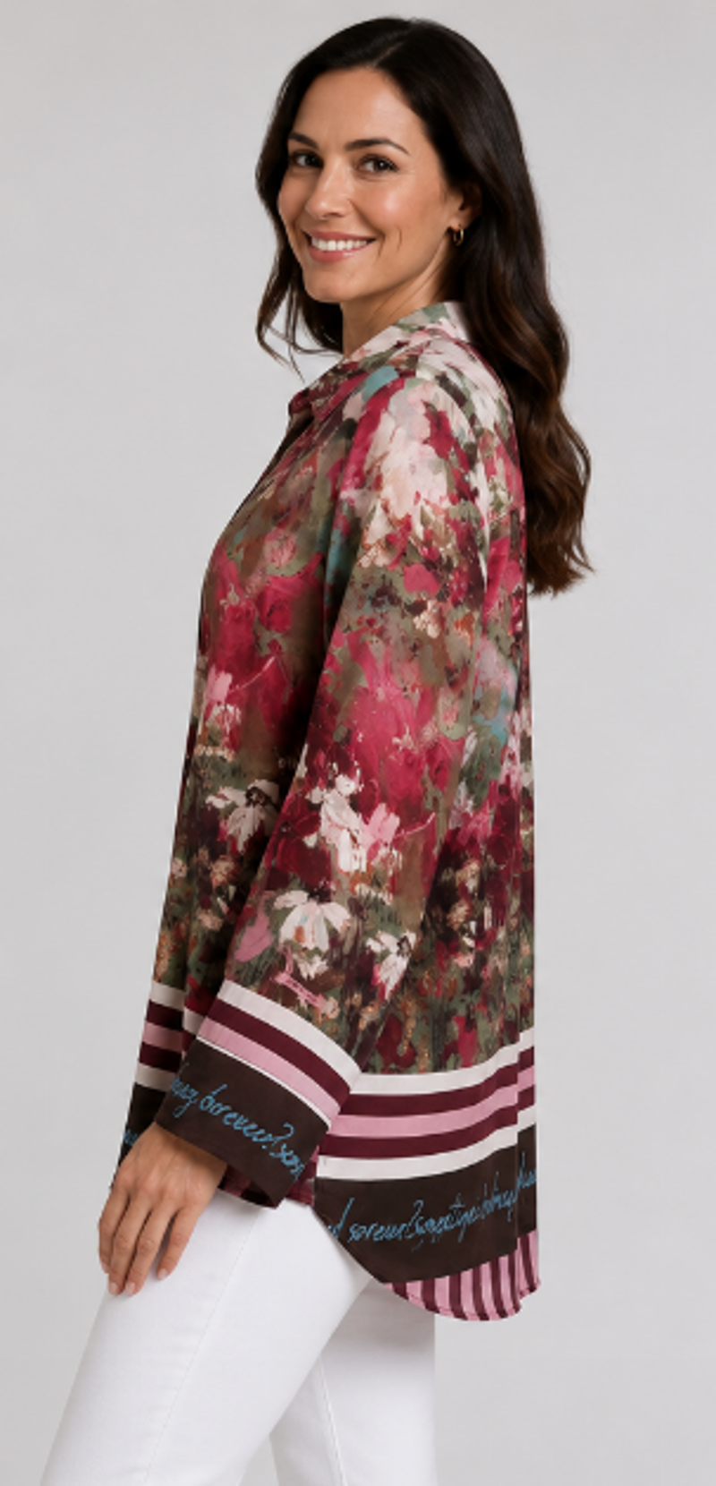 Goose Island floral blouse Wine-1