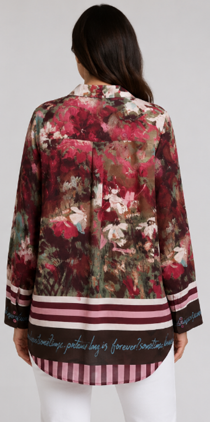Goose Island floral blouse Wine-2