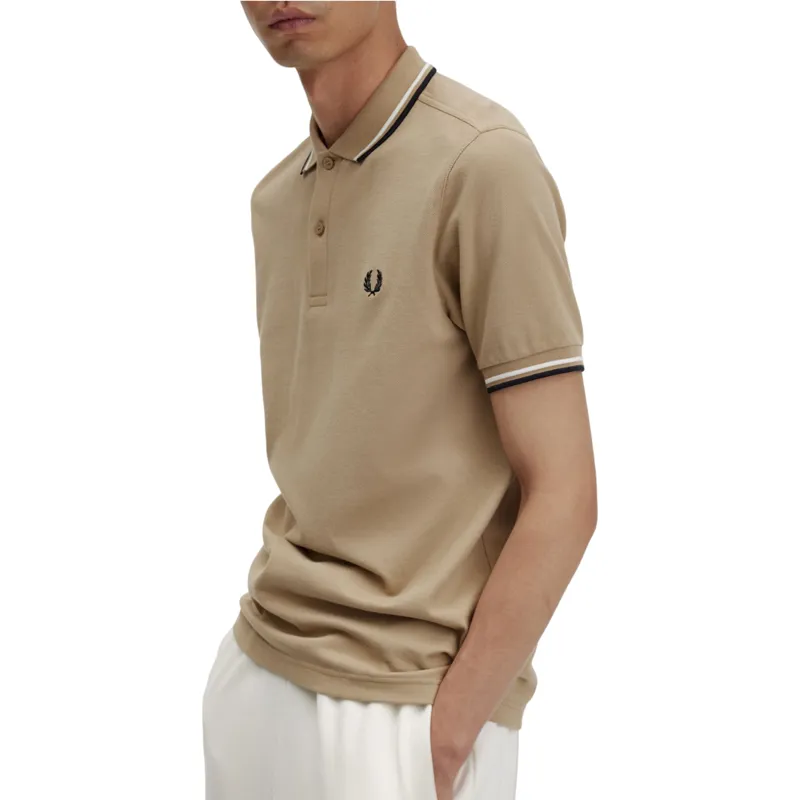 Fred Perry M3600-R72 Polo T-shirt Warm Stone / Black / White-3