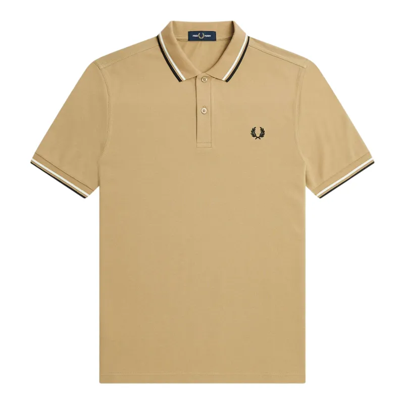 Fred Perry M3600-R72 Polo T-shirt Warm Stone / Black / White-4