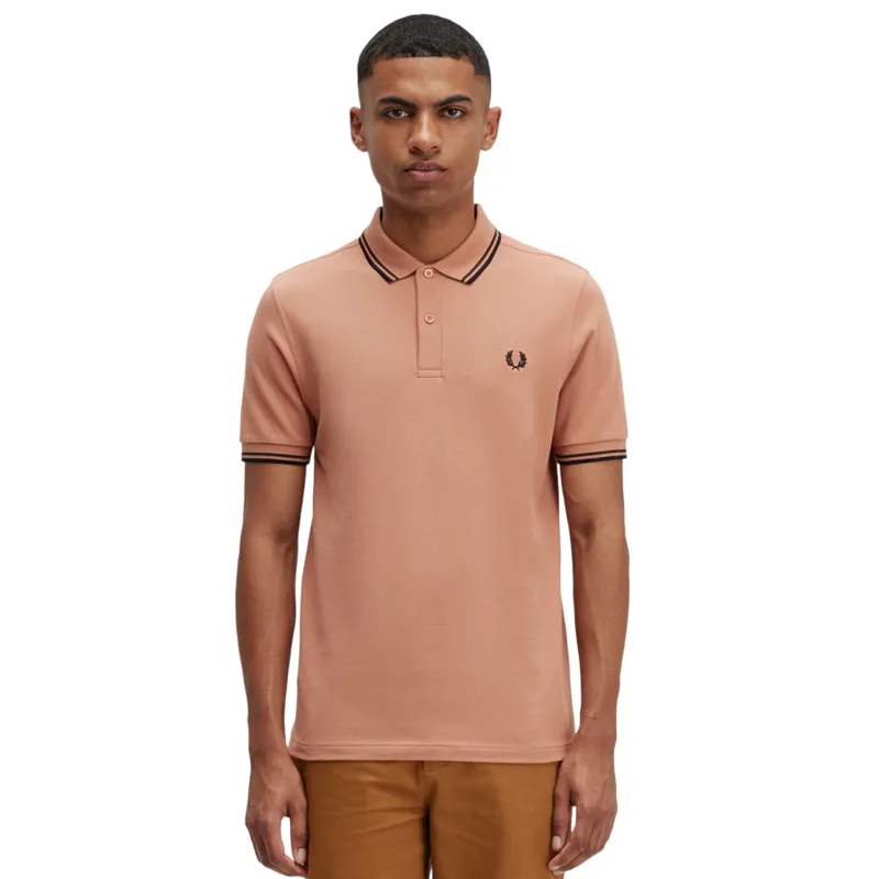 Fred Perry M3600-M38 Polo T-shirt Rust / Green / Black LARGE ONLY-4