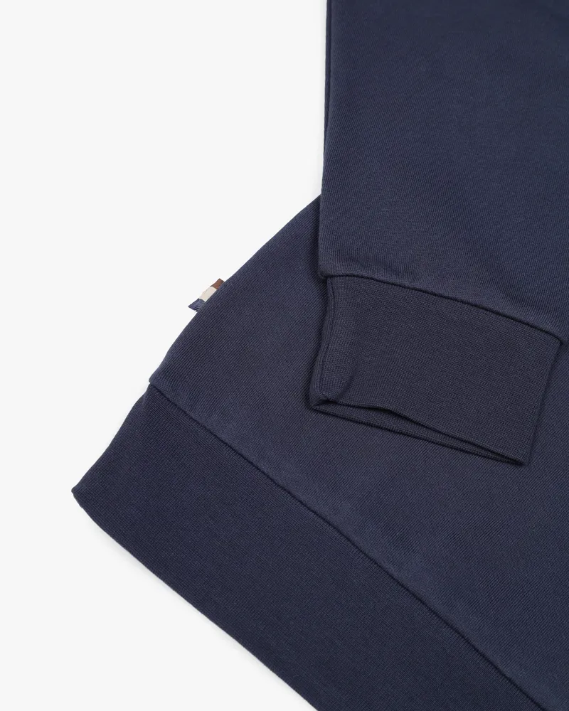 Aquascutum Club Check Shoulder Quarter Zip Navy -3