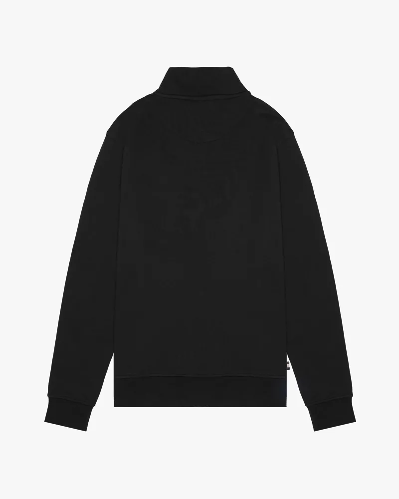 Aquascutum Club Check Shoulder Quarter Zip Black-3