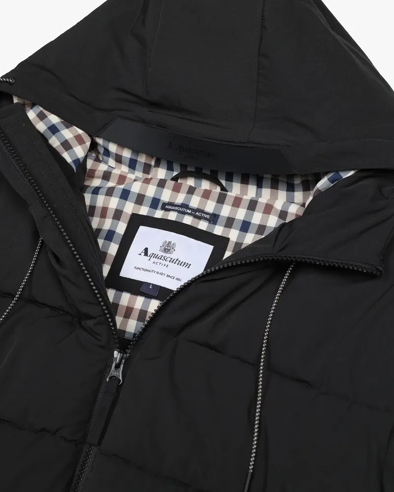 Aquascutum SP Hooded Puffer Coat Black-1