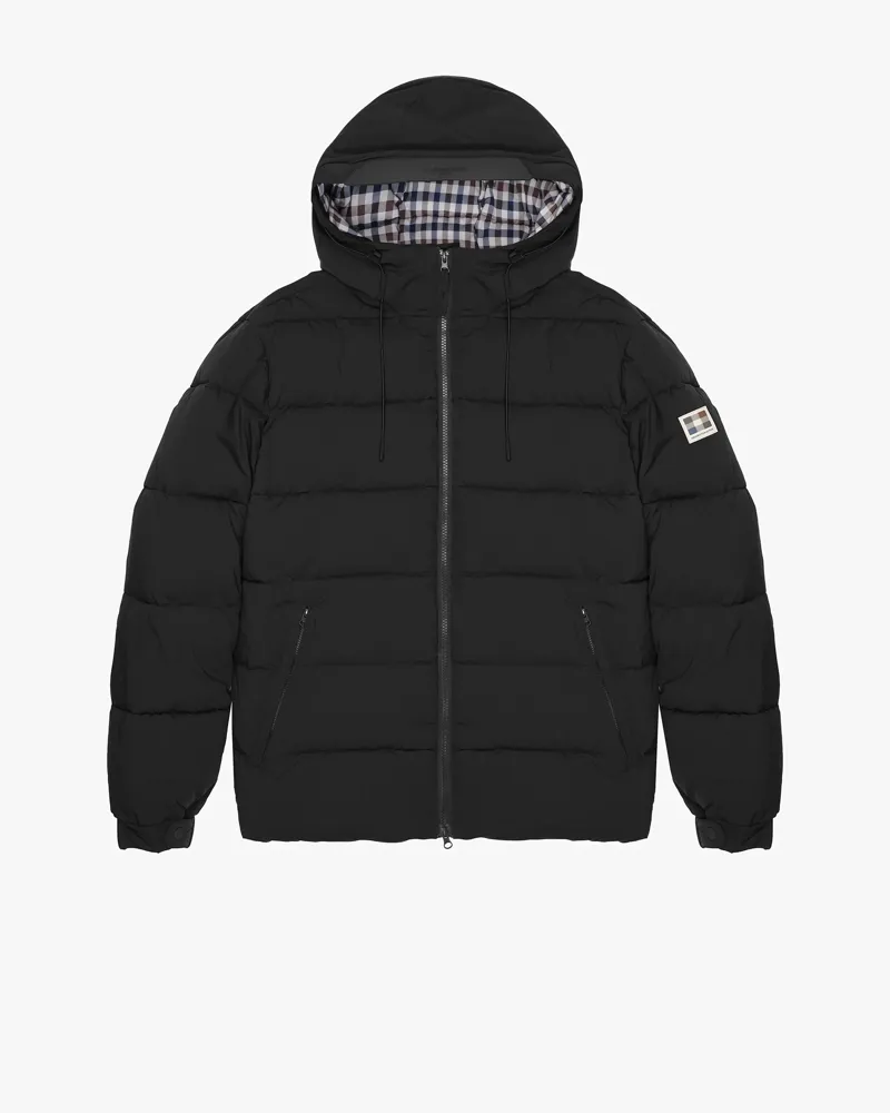Aquascutum SP Hooded Puffer Coat Black-9