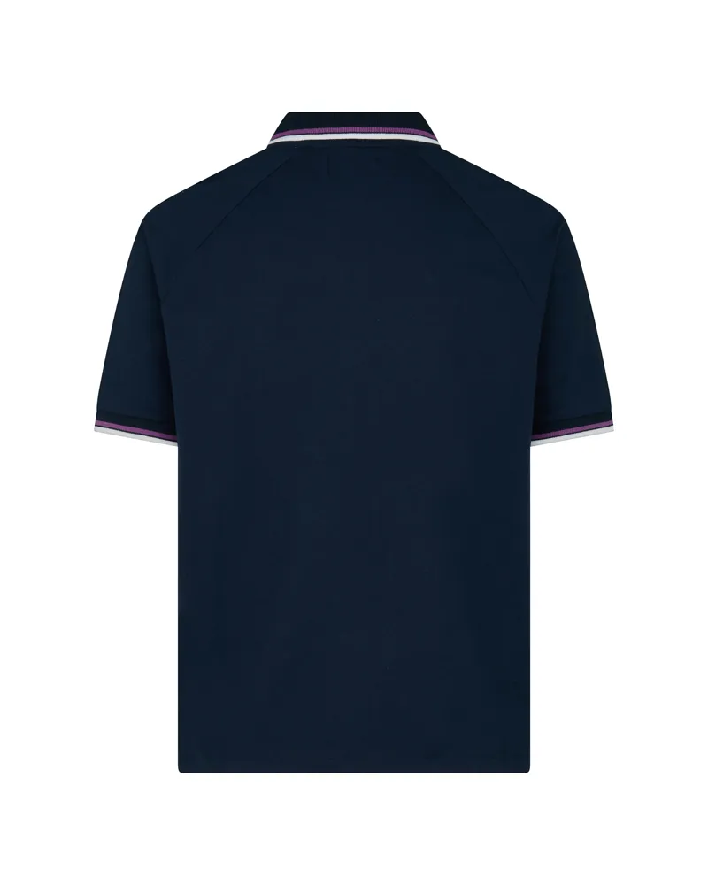 Aquascutum Stretch Pique Half Zip Polo Navy -3