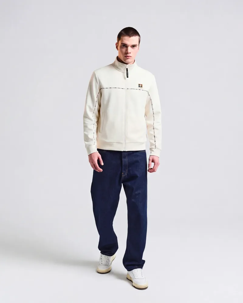 Aquascutum Piping Scuba Track Top Cream-4