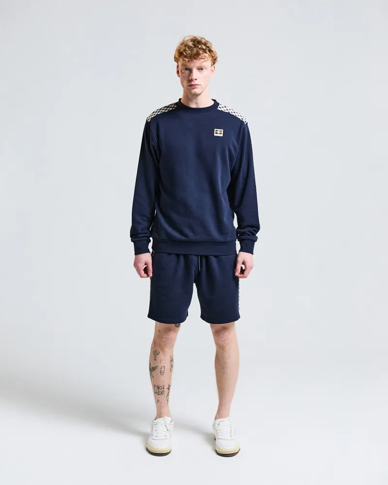 Aquascutum Lamina Insert Crew Sweatshirt Navy-2