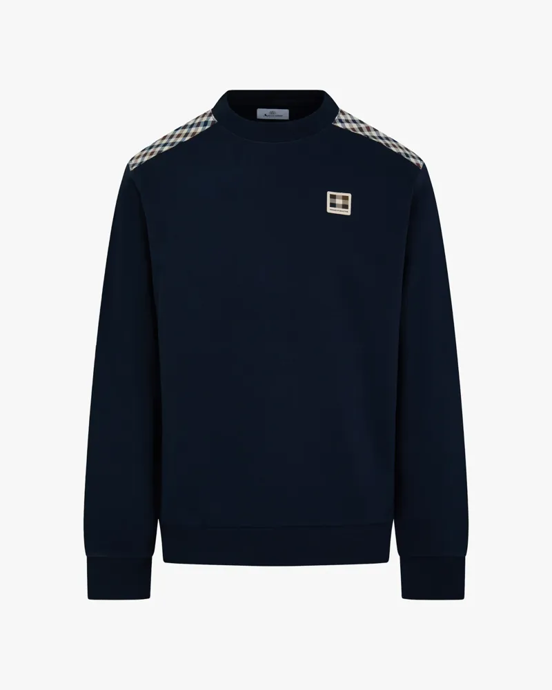 Aquascutum Lamina Insert Crew Sweatshirt Navy-6