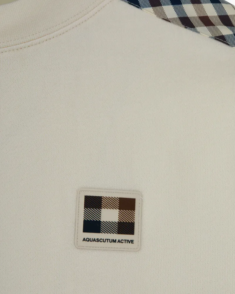 Aquascutum Lamina Insert Crew Sweatshirt Cream-1