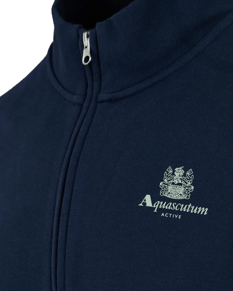 Aquascutum Half Zip Mock Neck Sweatshirt Navy-1
