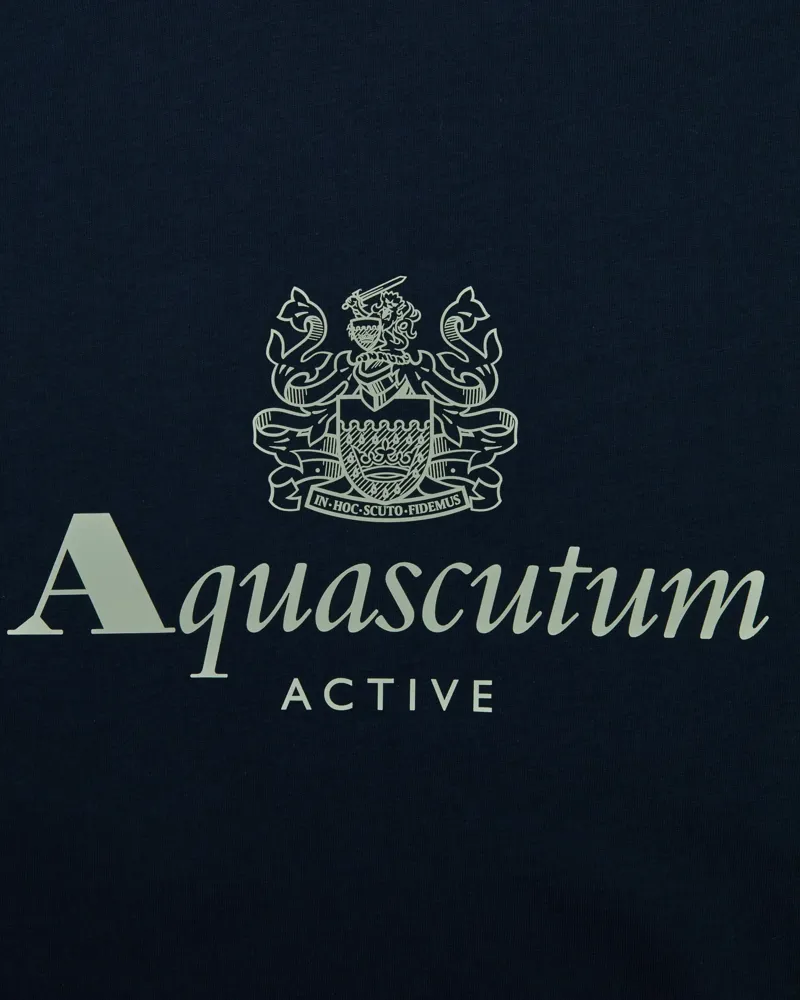 Aquascutum Big Logo T Shirt Navy -1