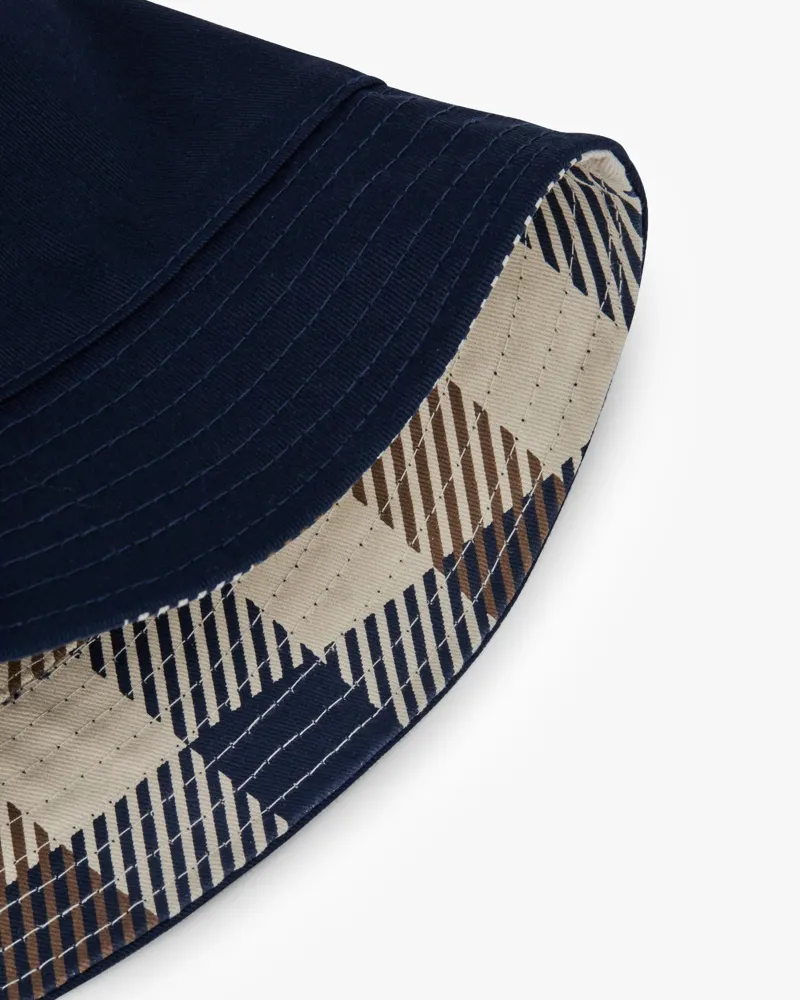 Aquascutum Reversible Cotton Bucket Hat Navy -2