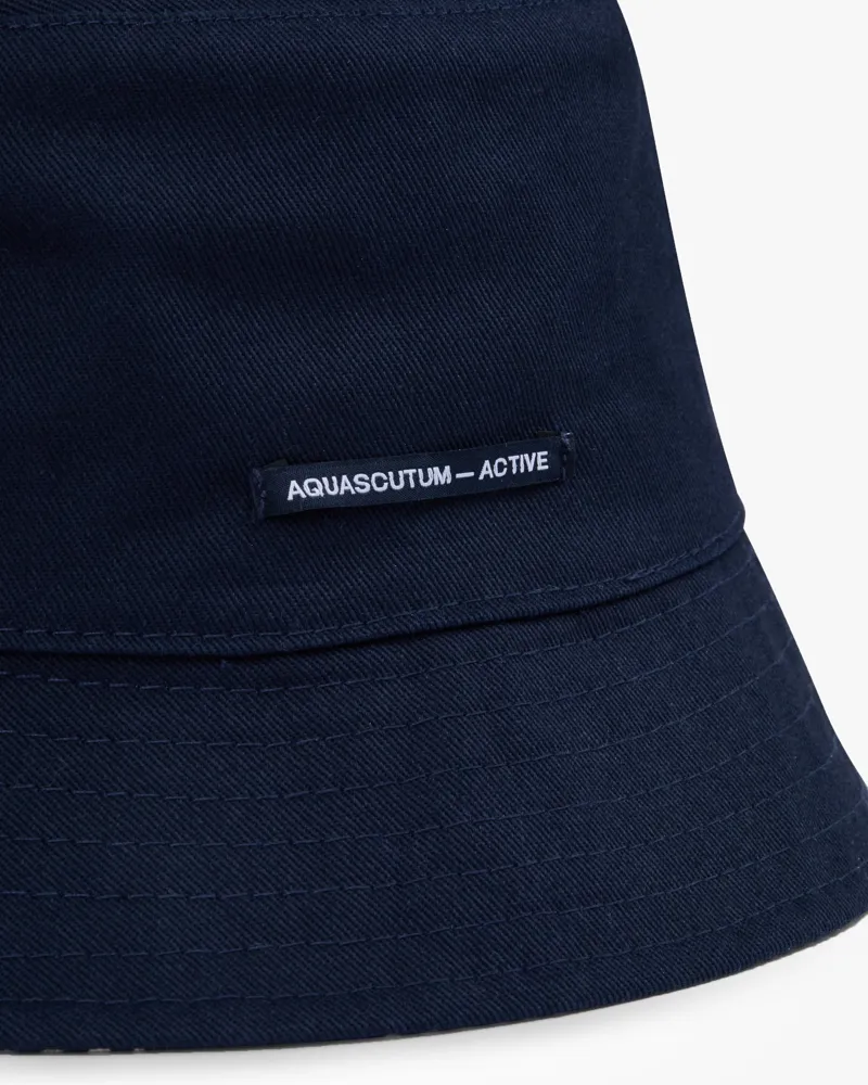 Aquascutum Reversible Cotton Bucket Hat Navy -4