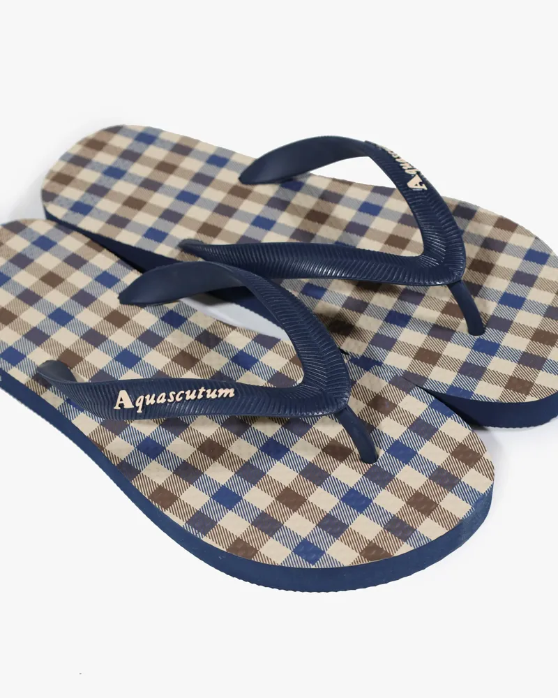 Aquascutum Club Check Flip Flop Navy SIZE 10 ONLY LAST PAIR-9