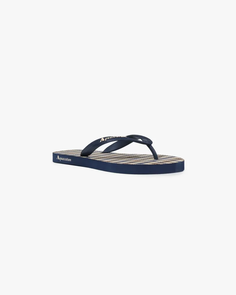 Aquascutum Club Check Flip Flop Navy SIZE 10 ONLY LAST PAIR-2