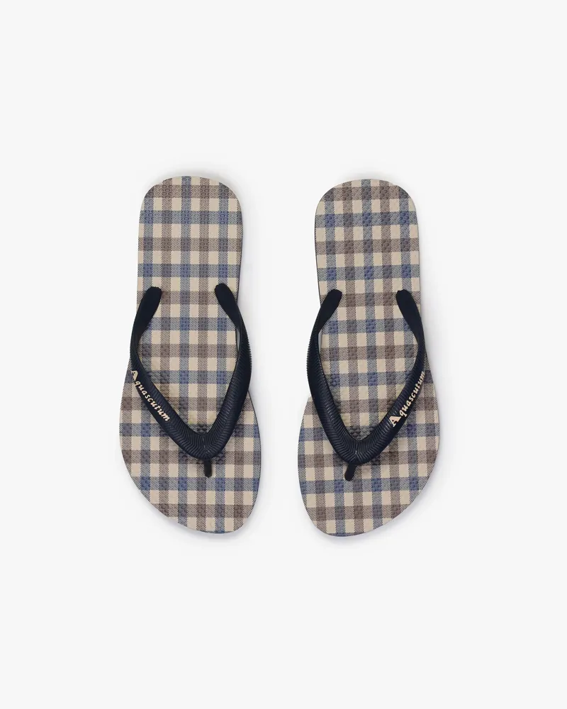 Aquascutum Club Check Flip Flop Navy SIZE 10 ONLY LAST PAIR-3