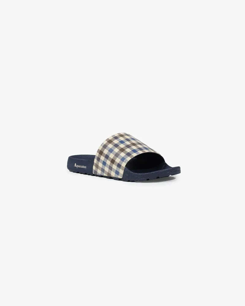 Aquascutum Club Check Sliders Navy-1