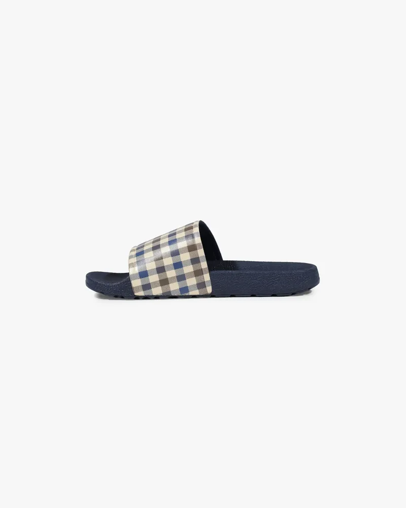 Aquascutum Club Check Sliders Navy-4