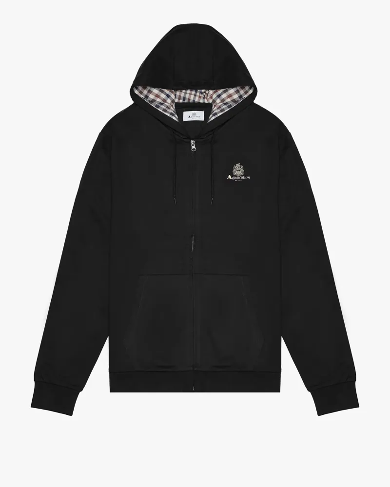 Aquascutum Small Logo Full Zip Hoodie Black-3
