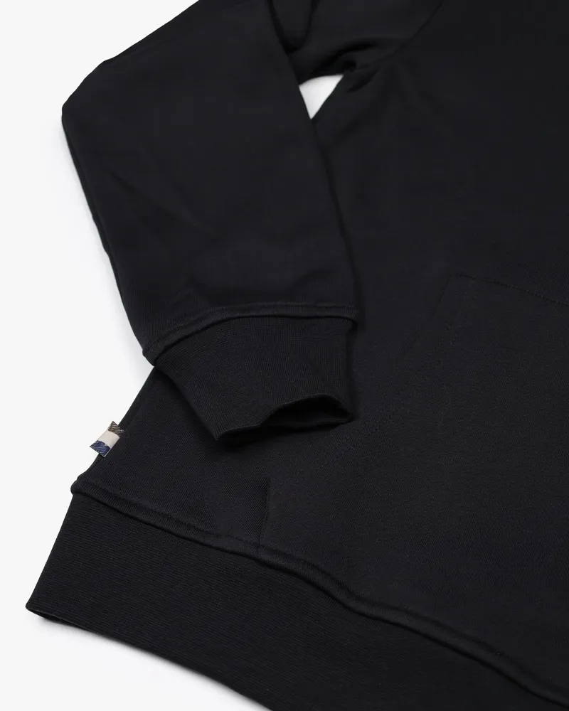 Aquascutum Small Logo Hoodie Black -3