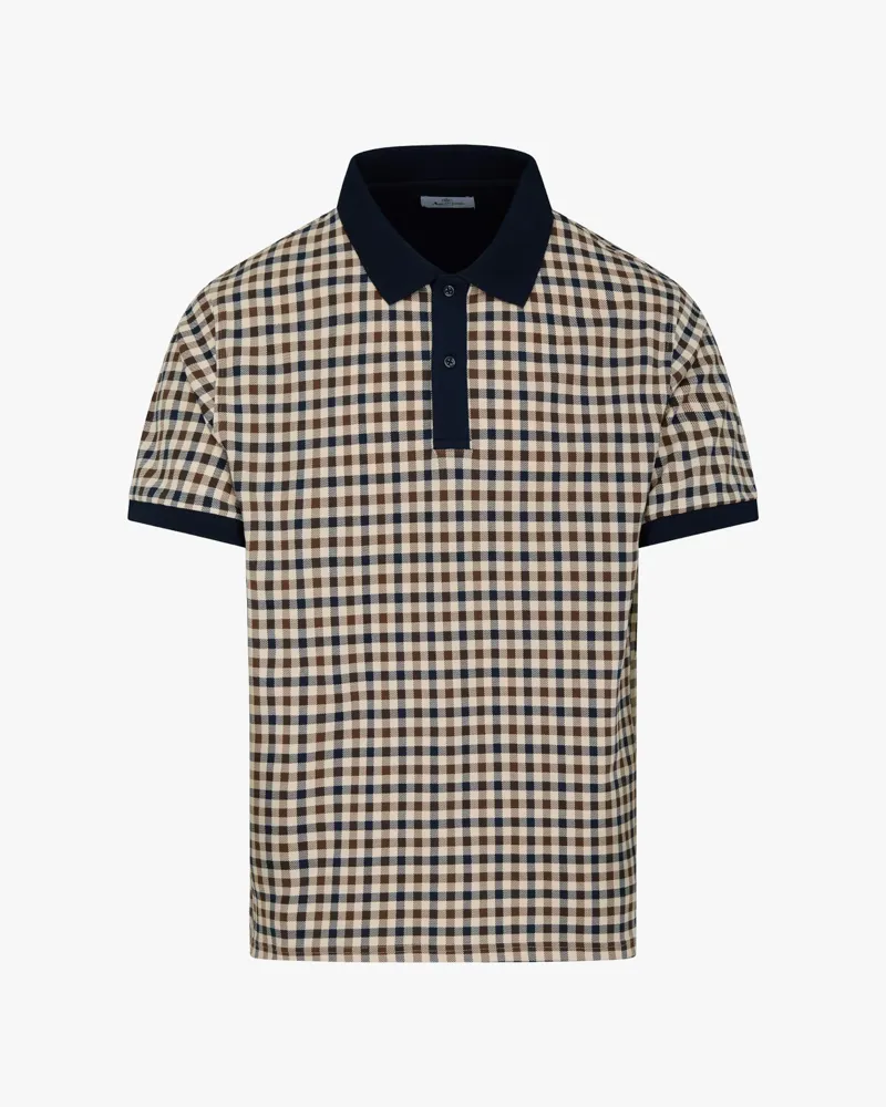 Aquascutum Stretch Pique Club Check Polo Shirt -2