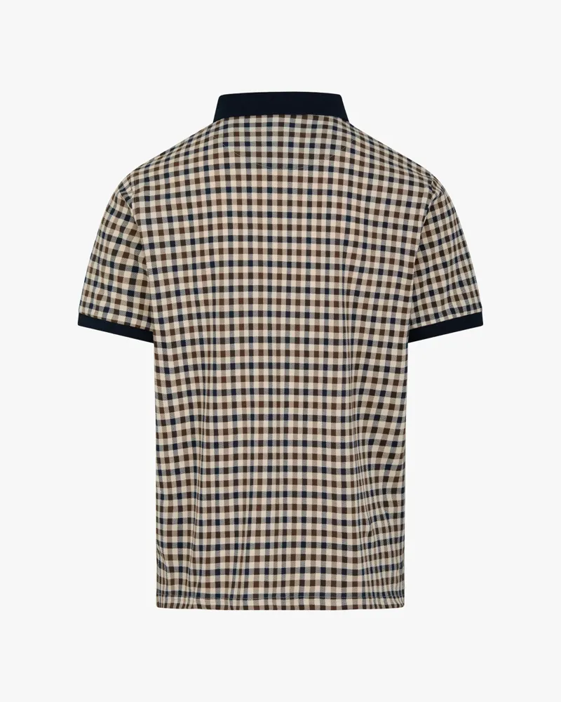 Aquascutum Stretch Pique Club Check Polo Shirt -1