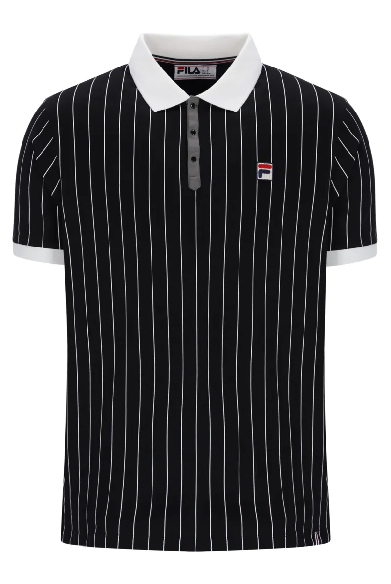Fila BB1 Classic Vintage Striped Polo Black / White