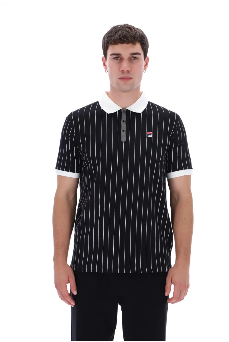 Fila BB1 Classic Vintage Striped Polo Black / White-2