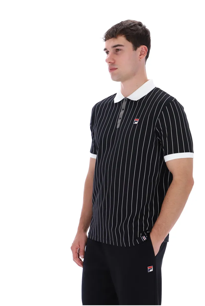Fila BB1 Classic Vintage Striped Polo Black / White-4