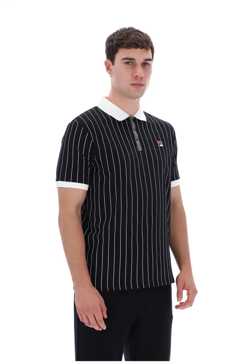 Fila BB1 Classic Vintage Striped Polo Black / White-5